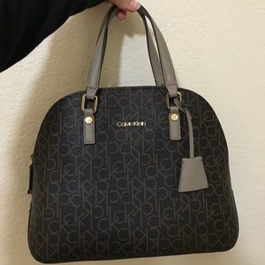 Calvin Klein Brown Monogrammed Purse